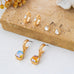 Whimsical Crystal Glass Huggie & Stud Earring Set | 80E63007