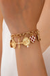 Western Checker Heart Cross Charm Bracelet | 80B1889