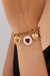 Vintage Enamel Flower Heart Multi Charm Toggle Bracelet | 80B1886
