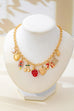 Strawberry Bow Heart Cherry Multi Charm Necklace | 80N93515