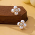Pearl Flower Crystal Stud Earrings | 80E63058
