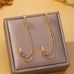 Rhinestone & Gold Double Chain Drapes Drop Earrings|80E63021