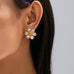 Crystal Glass Flower Statement Stud Earrings | 80E63055