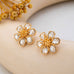 Crystal Glass Flower Statement Stud Earrings | 80E63055