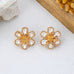 Crystal Glass Flower Statement Stud Earrings | 80E63055