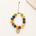 Colorful Resin Beaded Heart Charm Bracelet | 40B5273
