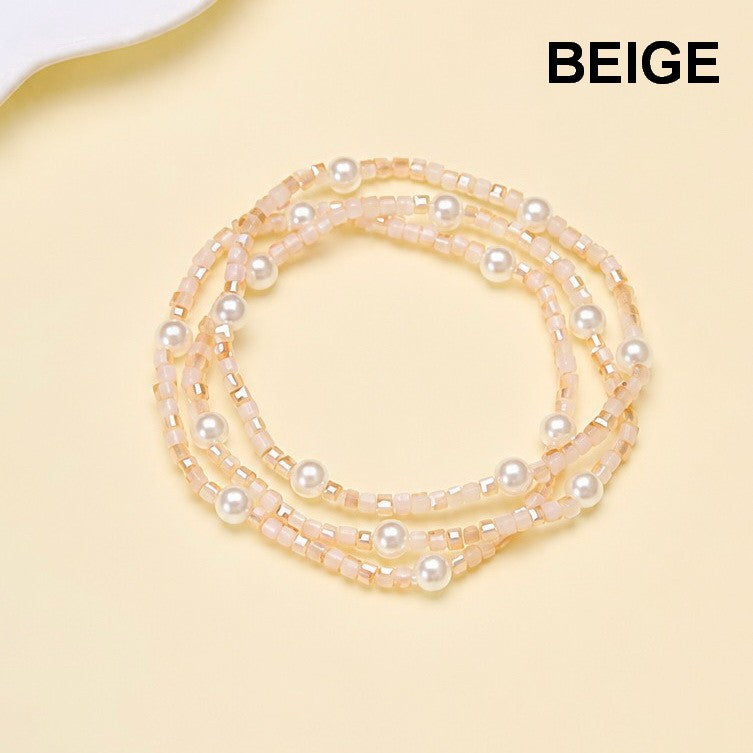 Pastel Mixed Beaded Pearl Stretch Bracelet | 40B5274