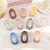 Scalloped Edge Floral and Stripe Flat Hair Claw Clip|40H1201