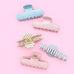 Polka Dot & Striped Flat Rectangle Hair Claw Clips | 40H1200