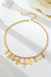 Vintage Gold Cross & Heart Charm Necklace | 80N93637