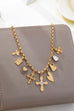 Vintage Gold Cross & Heart Charm Necklace | 80N93637