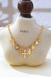 Vintage Gold Cross & Heart Charm Necklace | 80N93637