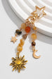 STAINELESS STEEL CELESTIAL SUN MOON STAR BEADED BAG CHARM | 40KC188