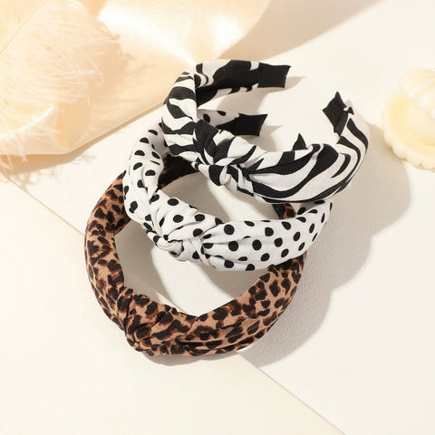 POLKA DOT ZEBRA ANIMAL KNOTTED HEADBAND | 40HB213