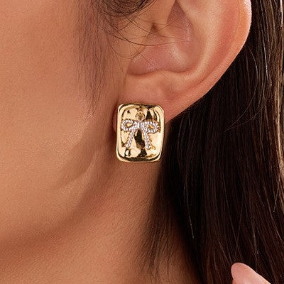 18K STAINLESS STEEL WATERPROOF BOW STUD EARRING | 40E546