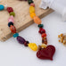 Chunky Multicolor Bead Heart Pendant Necklace | 80N93690