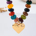 Multicolor Rondelle Bead Heart Pendant Necklace | 80N93691