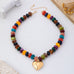 Multicolor Rondelle Bead Heart Pendant Necklace | 80N93691