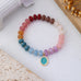 Natural Stone Cateye Charm Stretch Bracelet | 80B1901