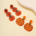 HALLOWEEN PUMPKIN SEED BEAD DROP EARRINGS | 40E551