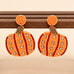 HALLOWEEN PUMPKIN SEED BEAD DROP EARRINGS | 40E551