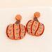 HALLOWEEN PUMPKIN SEED BEAD DROP EARRINGS | 40E551