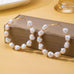 Irregular Pearl Beaded Hoop Earrings | 80E63180