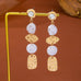 Crystal Pearl & Textured Gold Drop Earrings | 80E63155