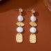 Crystal Pearl & Textured Gold Drop Earrings | 80E63155