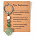 Natural Gemstone Heart Dangle Bag Charm Key Chain | 40KC197