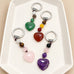 Natural Gemstone Heart Dangle Bag Charm Key Chain | 40KC197