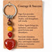 Natural Gemstone Heart Dangle Bag Charm Key Chain | 40KC197
