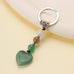 Natural Gemstone Heart Dangle Bag Charm Key Chain | 40KC197