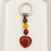 Natural Gemstone Heart Dangle Bag Charm Key Chain | 40KC197