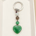 Natural Gemstone Heart Dangle Bag Charm Key Chain | 40KC197
