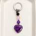 Natural Gemstone Heart Dangle Bag Charm Key Chain | 40KC197