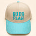 Embroidery "GOD'S PLAN" Striped Brim Baseball Cap | 40HW766