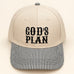 Embroidery "GOD'S PLAN" Striped Brim Baseball Cap | 40HW766