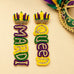 Mardi Queen Seed Beaded Dangle Earrings | 40E557