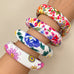 Floral Print Chunky Domed Resin Bangle Bracelet | 40B5279