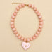 Chunky Beaded Heart Pendant Necklace | 40NK9797