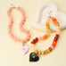 Chunky Beaded Heart Pendant Necklace | 40NK9797