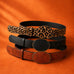 Western Oval Buckle Faux Leather & Leopard Belt | 40BT660