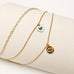 Layered Enamel Heart & Pavé Evil Eye Disc Necklace| 31N22009