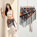 Paisley Print Fringe Triangle Hip Scarf Belt | 40SC752