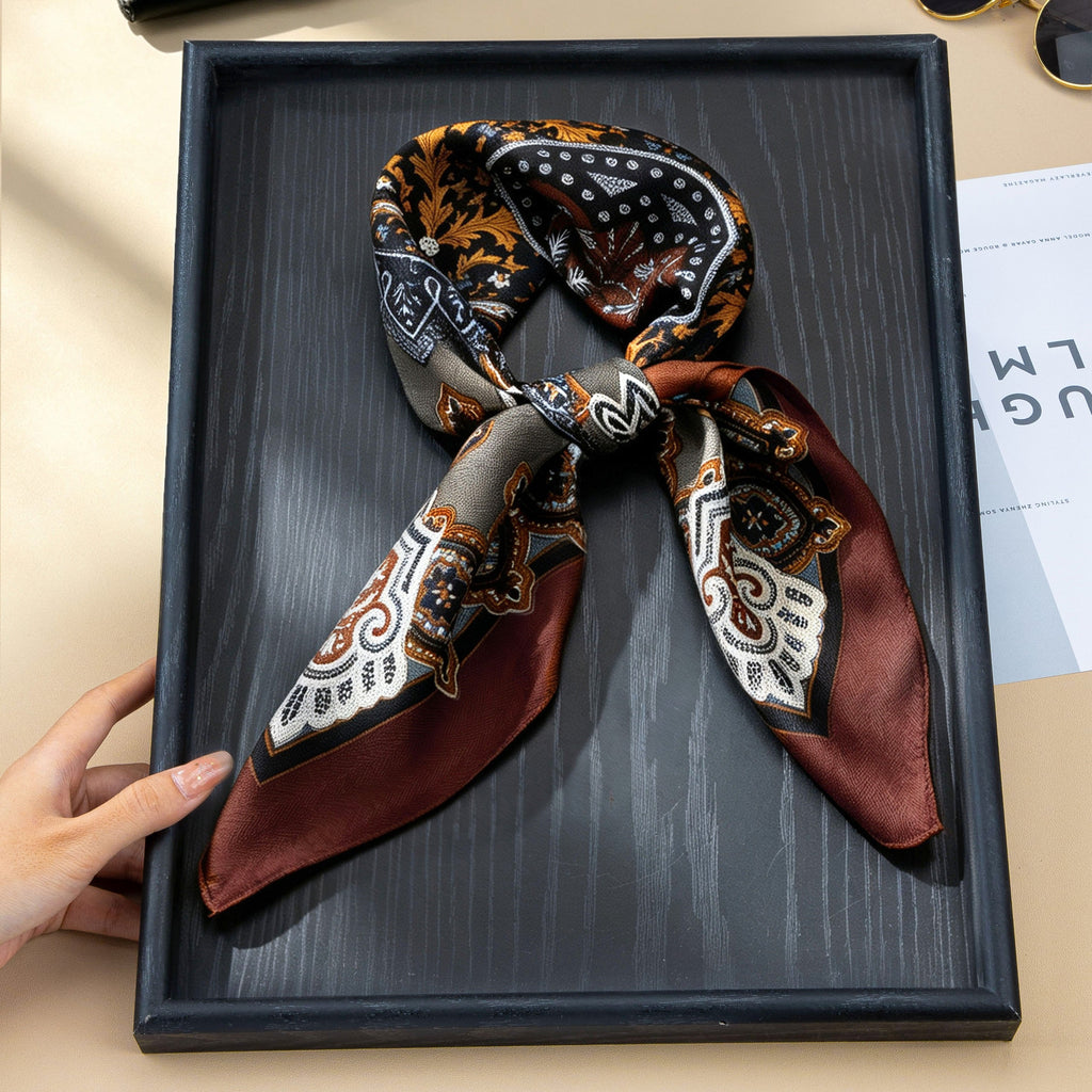 Vintage Botanical Floral Paisley Square Scarf | 80SC3105
