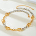 Two-Tone Mixed Chain Horsebit Link Necklace | 80N93871