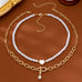 2-Piece Pearl & Chain Crystal Drop Necklace Set | 80N93877