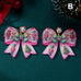 Pink Coquette Holiday Acrylic Bow Drop Earrings | 80E63507