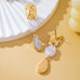 Abstract Gold-Tone Pearl Geometric Drop Earrings | 80E63500